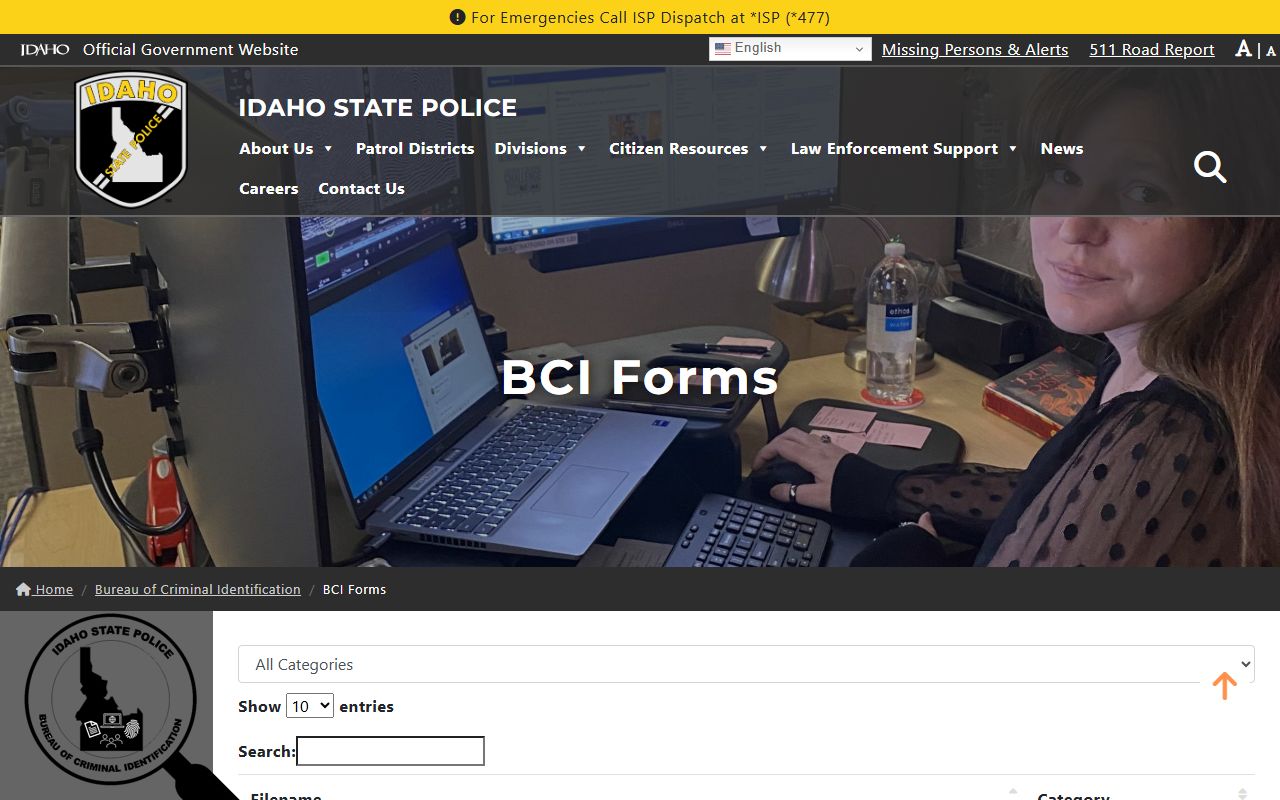 Canyon County criminal court records Idaho BCI forms