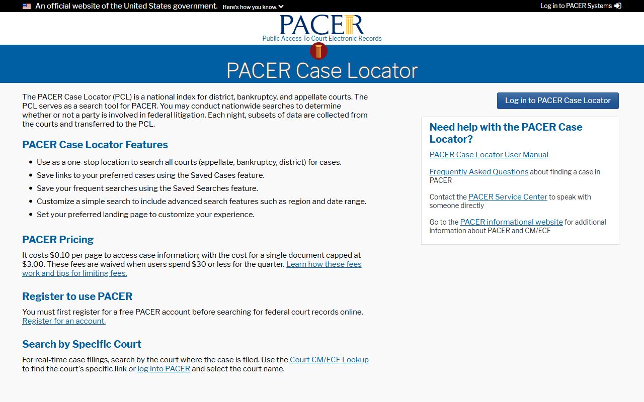 Canyon County District Court federal PACER Case Locator