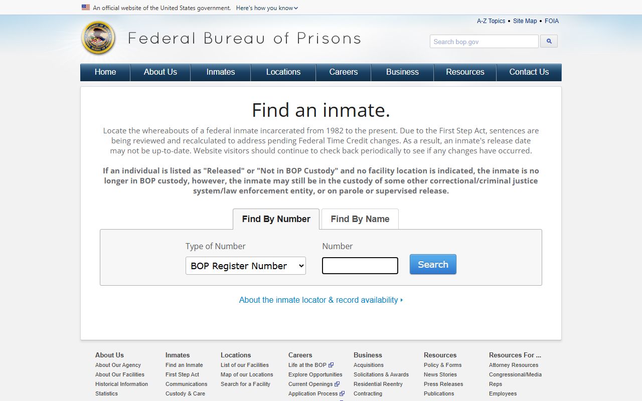 Canyon County inmate records federal Bureau of Prisons inmate locator